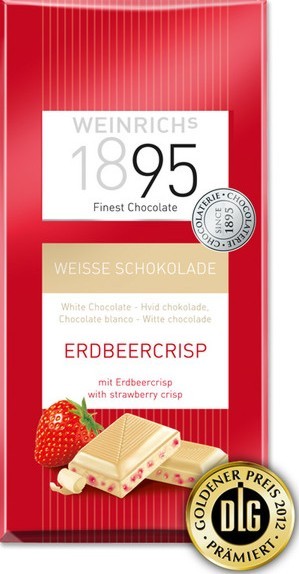 Weiße Erdbeere Crisp Schokolade 100 g Tafel
